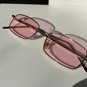 Pink retro rectangular sunglasses - new; only worn once